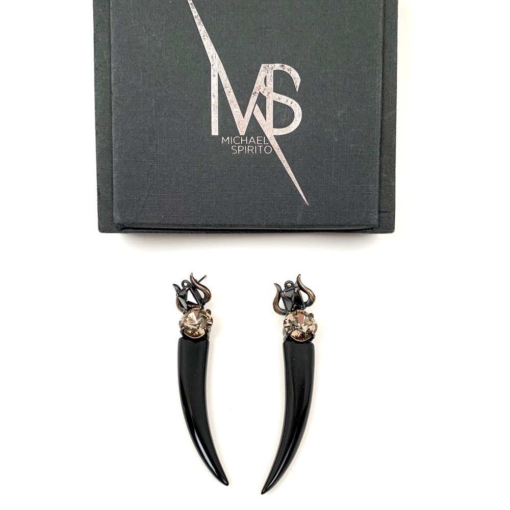 Black Horn Earrings